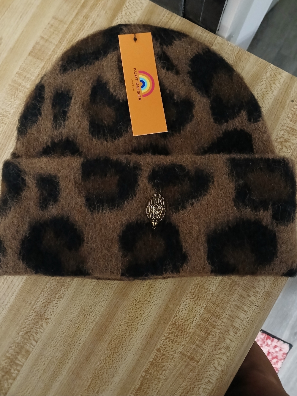 Kurt Geiger NWT Leopard Knit Hat